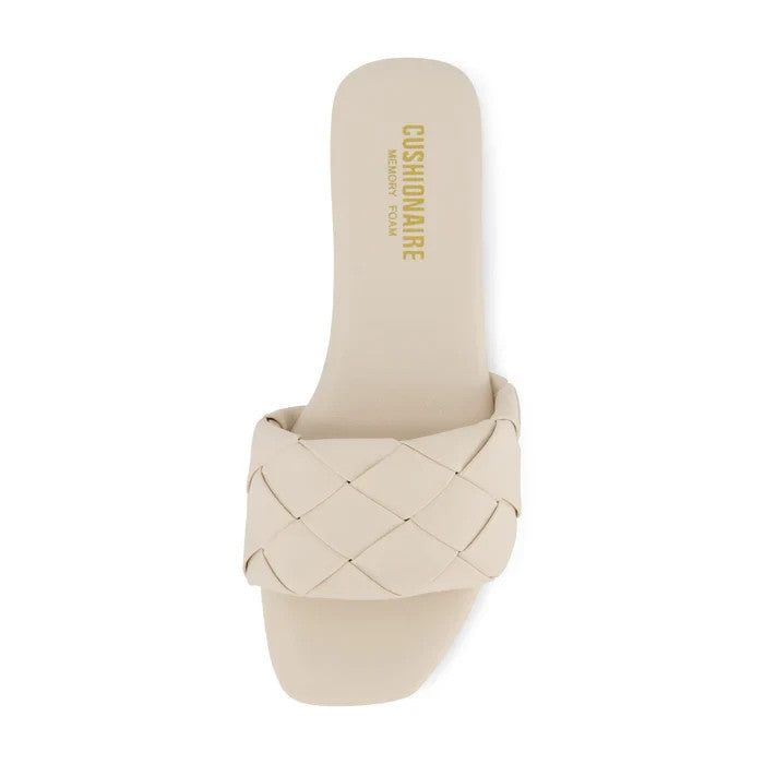 CUSHIONAIRE Franca Woven One Band Sandal Stone Size 9M