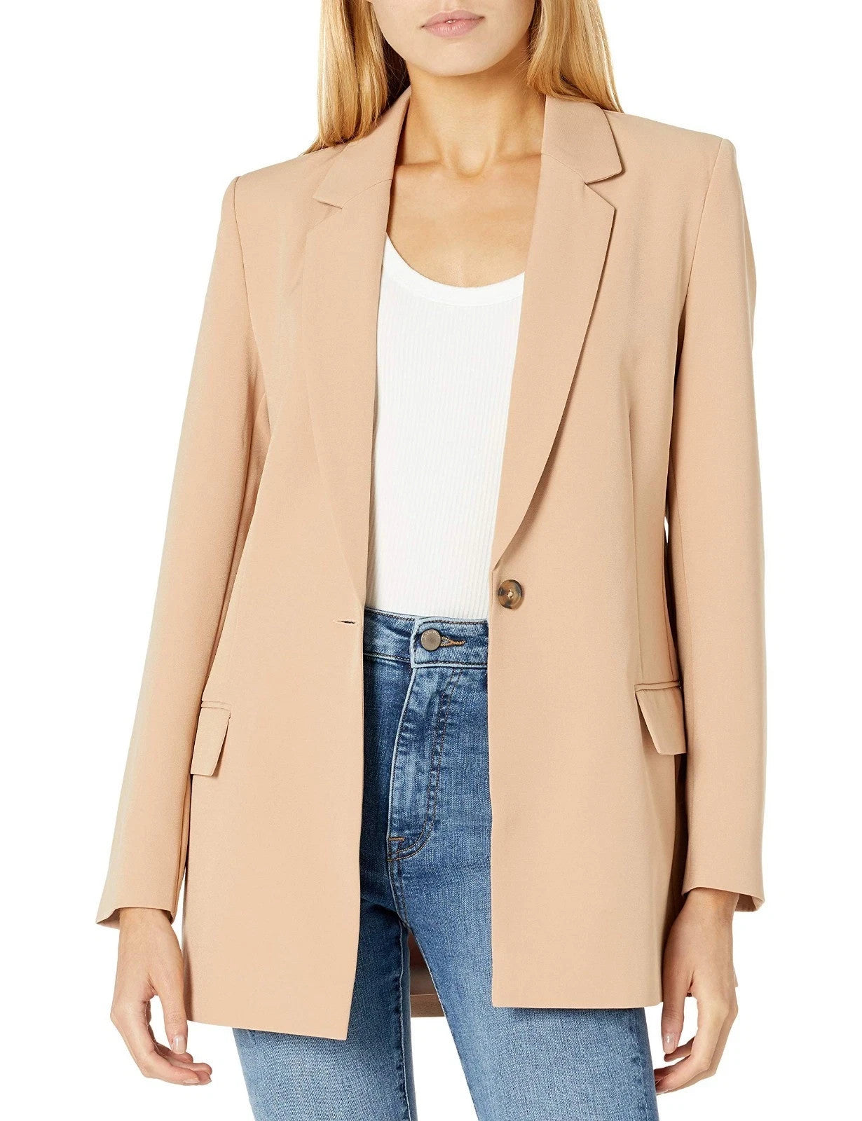 The Drop Women's Blake Long Blazer Praline Size XL Brand New!