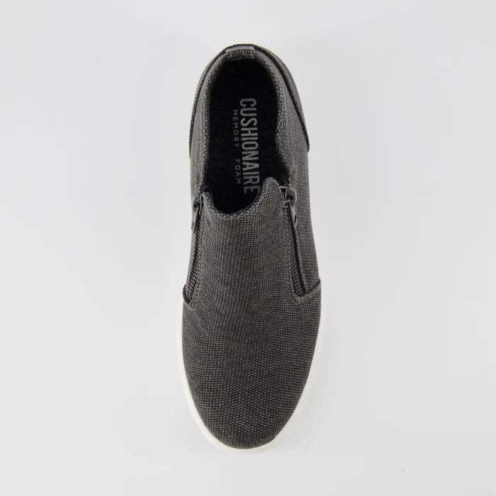 CUSHIONAIRE Women's Hart Hidden Wedge Sneaker Black Canvas Size 11M Brand New!