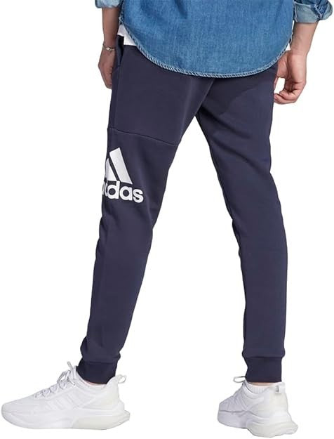 adidas Mens Essentials Fleece Tapered Cuffed Big Logo Pants