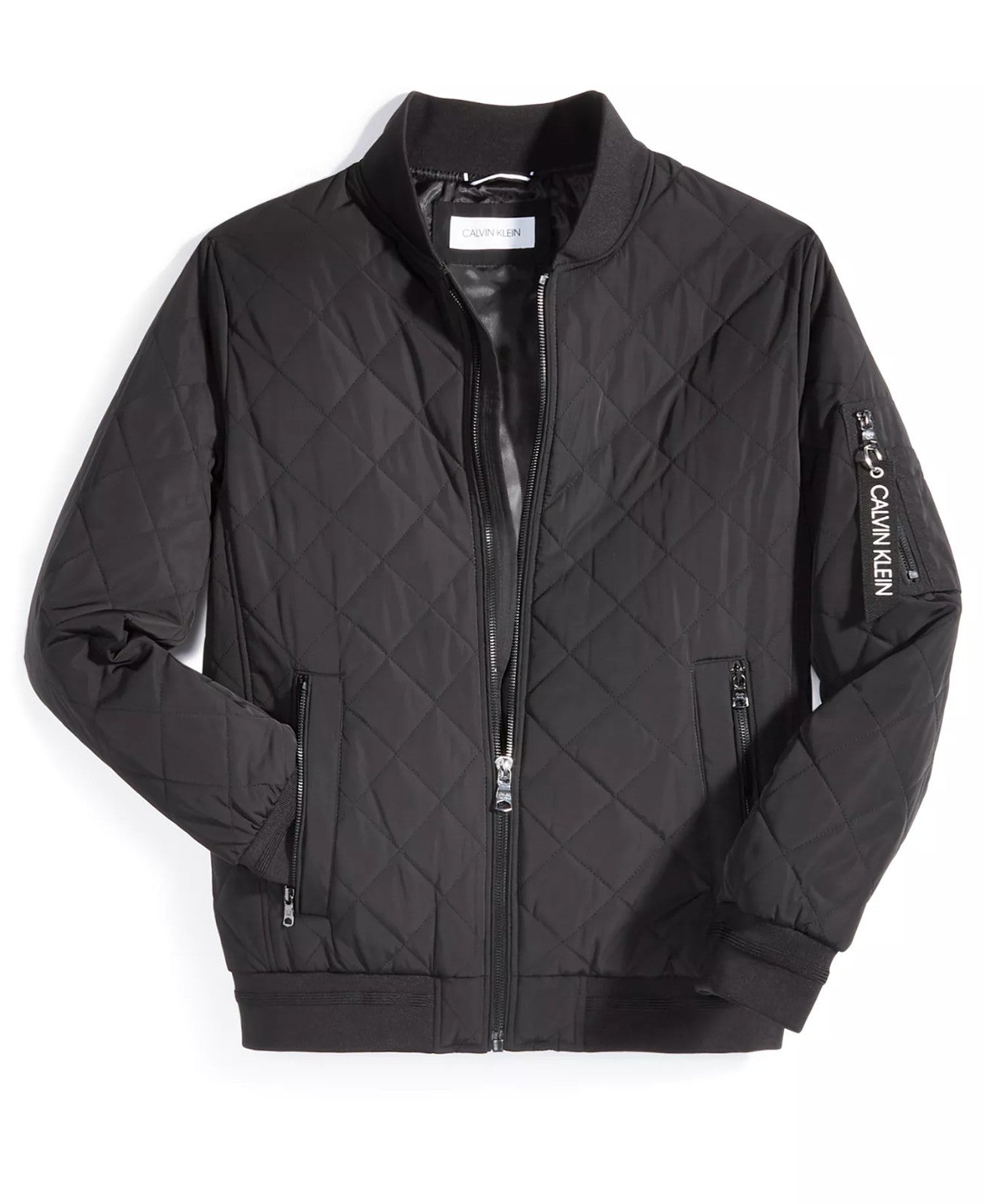 Calvin Klein Men's Quilted Baseball Jacket with Rib-Knit Trim New With Tags!