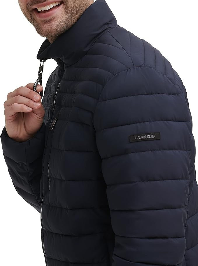 Calvin Klein Men's Classic Full Zip Down Puffer Coat Navy Size M New With Tags