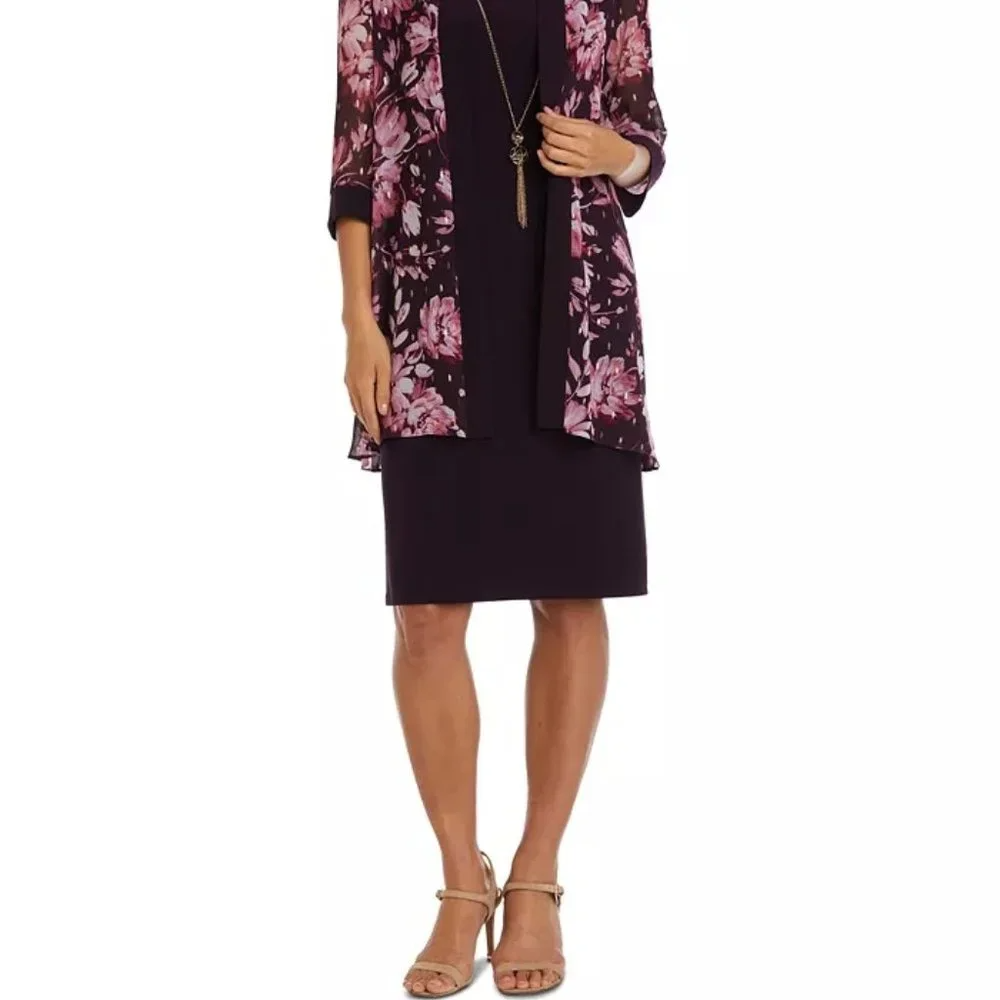 R&M Women s 2-Piece Raspberry Jacket Dress New with Tags!