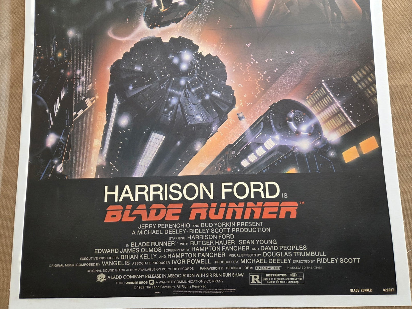 Poster Blade Runner Original Linnen Backed 1982 Restored 27x40 without Borders
