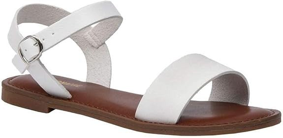 CUSHIONAIRE Women's Clara One Band Sandal WHITE Size 6.5W
