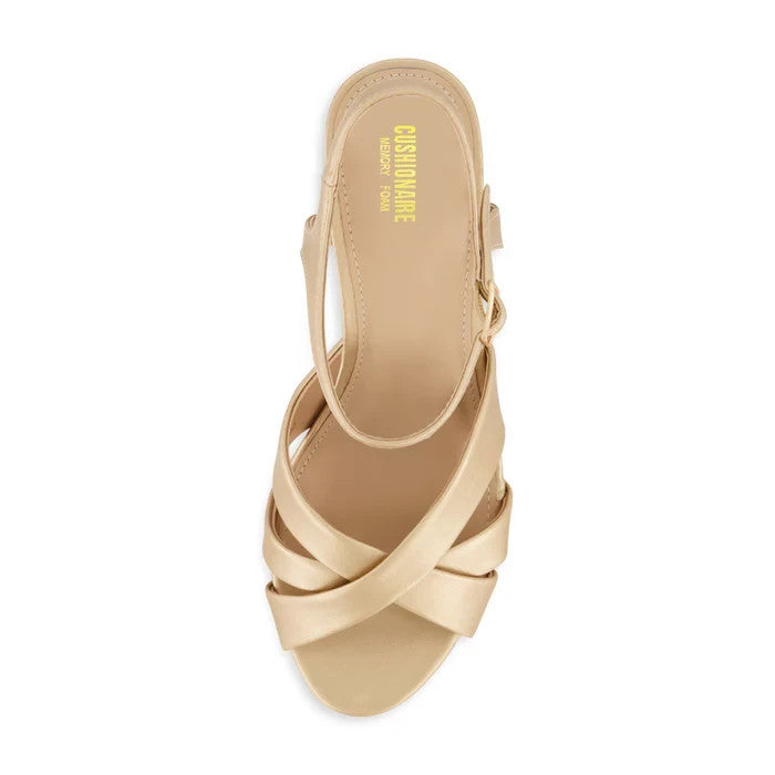 CUSHIONAIRE Women's Foxy Platform Dress Heel Champagne Size 10 Brand New!
