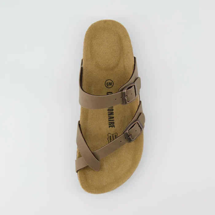 CUSHIONAIRE Luna Cork Footbed Sandal Size Brown 6.5M Brand New!!