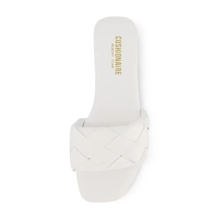 CUSHIONAIRE Franca Woven One Band Sandal White Size 9M
