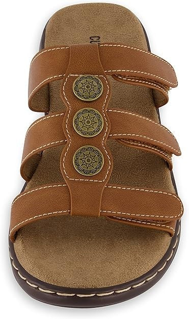 CUSHIONAIRE Women's Bowen Sandal TAN Size 9M Brand New!