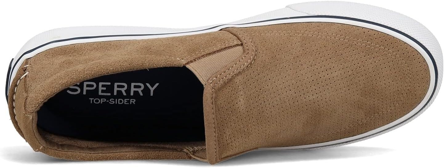 Sperry Men's Striper II Slip On Sneaker Taupe Size 5 Brand New!