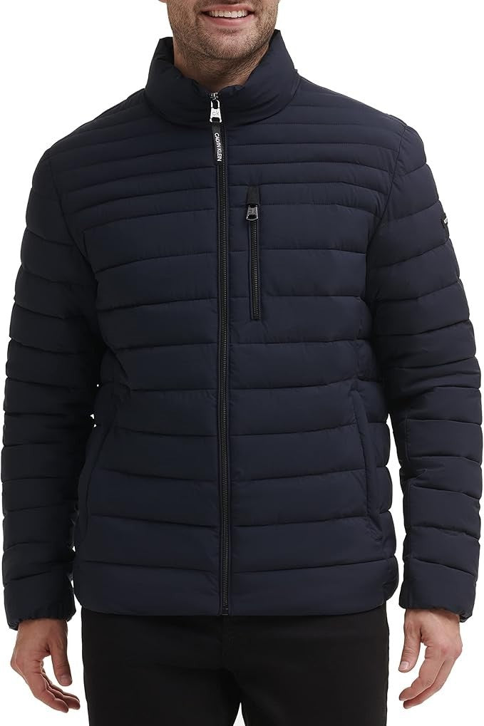 Calvin Klein Men's Classic Full Zip Down Puffer Coat Navy Size 2XL New With Tags
