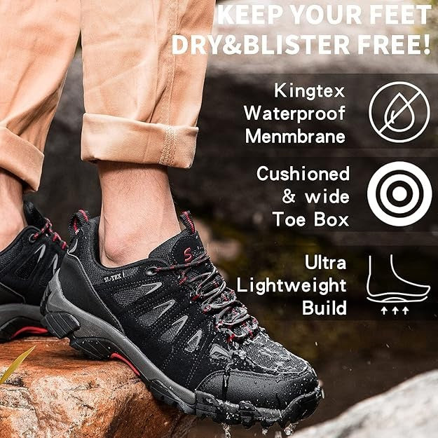 Shulook Men's Waterproof Anti Slip Hiking Shoes Size 10.5 Brand New!