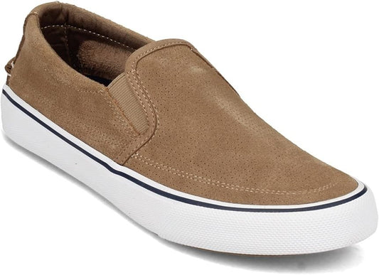 Sperry Men's Striper II Slip On Sneaker Taupe Size 5 Brand New!