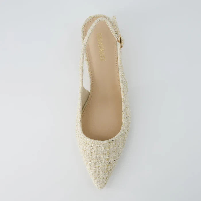 CUSHIONAIRE Women's Buzz Tweed Kitten Heel Size 7W Brand New!