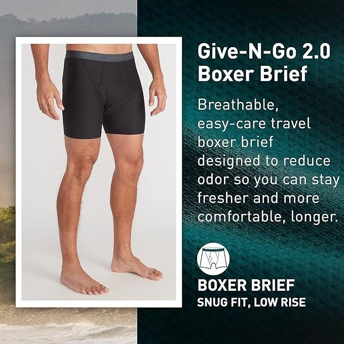 ExOfficio Men's Give-N-Go 2.0 Boxer Brief - Comfortable Underwear, X-Large New!