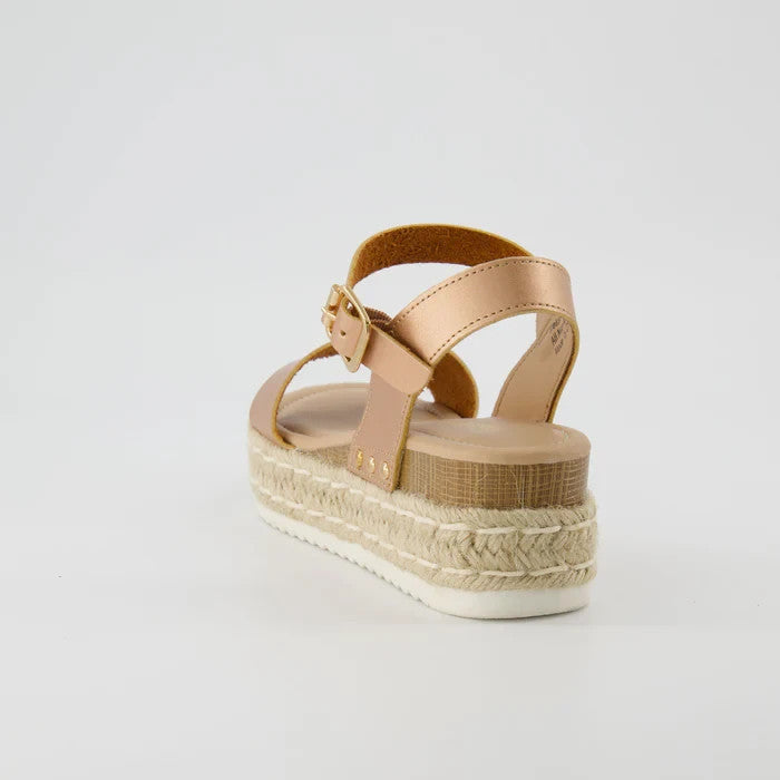CUSHIONAIRE Melissa Platform Wedge Sandal Rose Gold Size 8.5M Brand New!