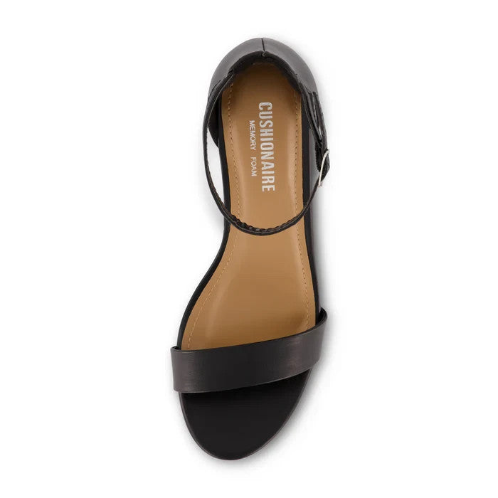 CUSHIONAIRE Women's Alba Block Heel Sandal Black Size 8.5M Brand New!
