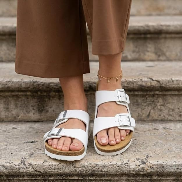 Cushionaire Lane Cork Footbed Sandals for Women Size 9M