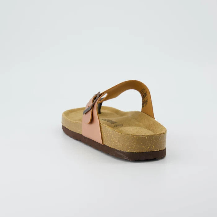 CUSHIONAIRE Leah Cork Footbed Thong Sandal Rose Gold Size 8.5M
