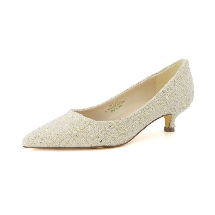 CUSHIONAIRE Women's Bay Kitten Heel Pump BEIGE Size 10M Brand New!