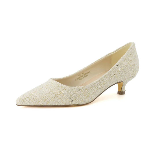 CUSHIONAIRE Women's Bay Kitten Heel Pump BEIGE Size 10M Brand New!