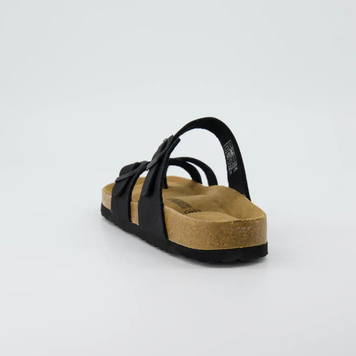 CUSHIONAIRE Luna Cork Footbed Sandal Black Size 6W Brand New!!