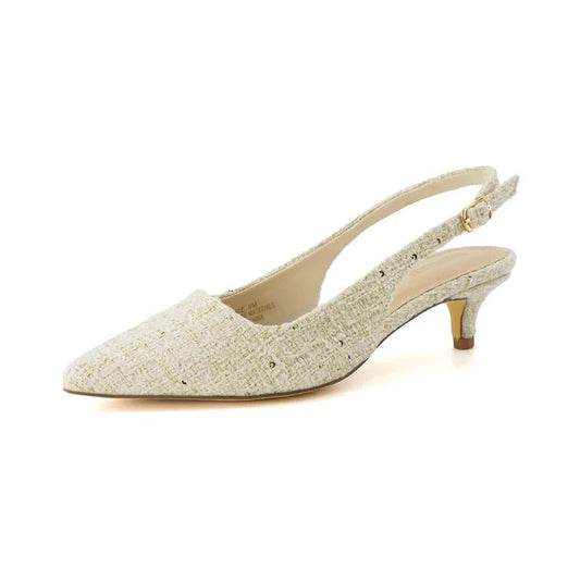 CUSHIONAIRE Women's Buzz Tweed Kitten Heel Size 7W Brand New!