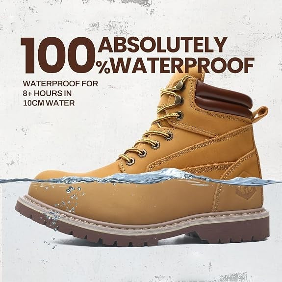 Steel Toes Work Boots for Men 6 Inch Waterproof Leather Safety Durable New w Tag