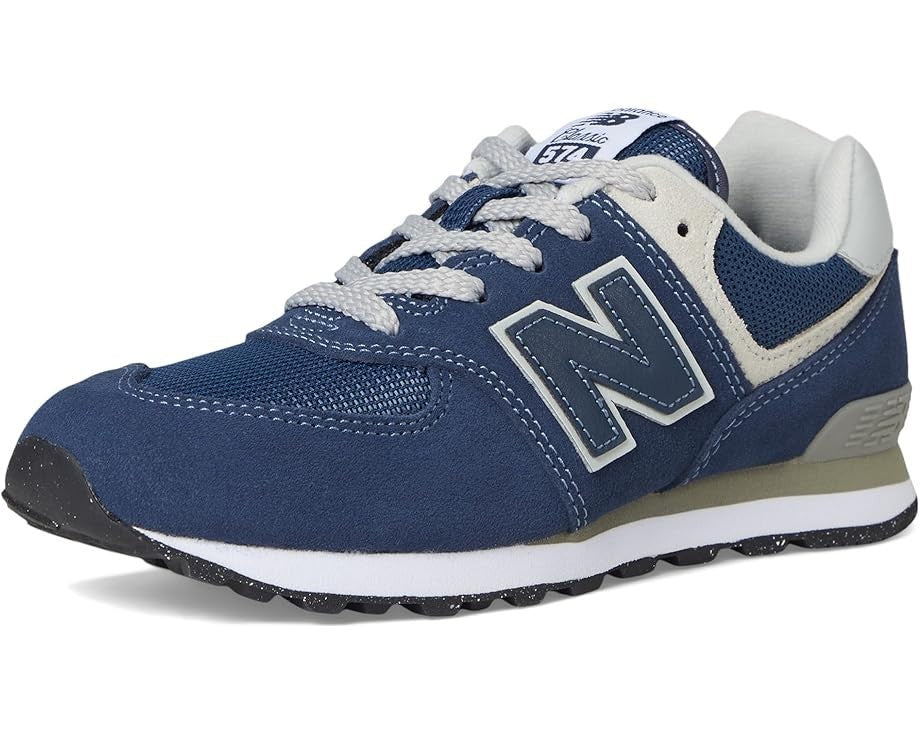 New Balance Kid's 574 Core Bungee Sneaker Navy/White Size 3M Infant 0-12 Months