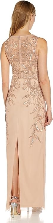 Adrianna Papell Women's Beaded Column Long Dress New with Tags!