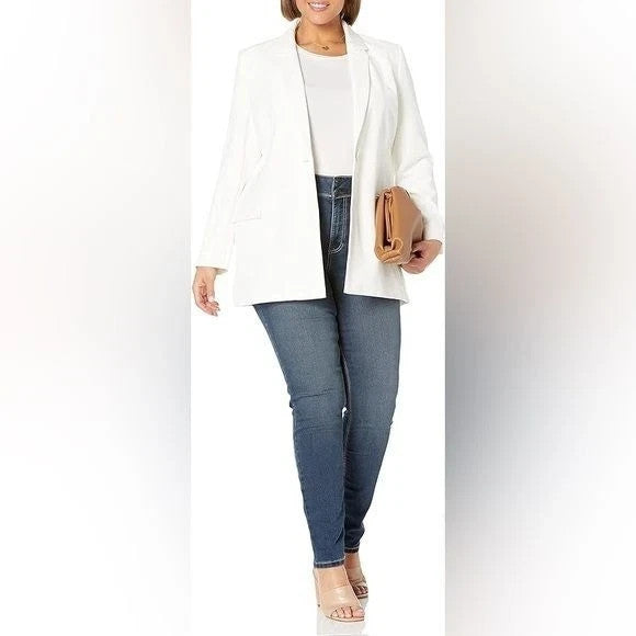 The Drop Women's Blake Long Blazer Ivory Size 2XL Brand New!