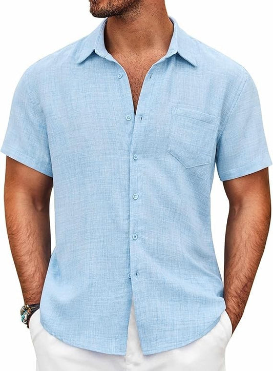 COOFANDY Mens Hawaiian Shirt Short Sleeve Buttoon Down Shirts New with Tags!