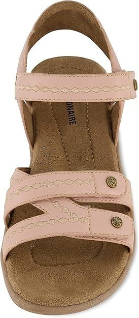 CUSHIONAIRE Women's Bartel Comfort Footbed Sandal Blush Size 8.5W Brand New!