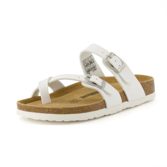 CUSHIONAIRE Luna Cork Footbed White Size 6W Brand New!!