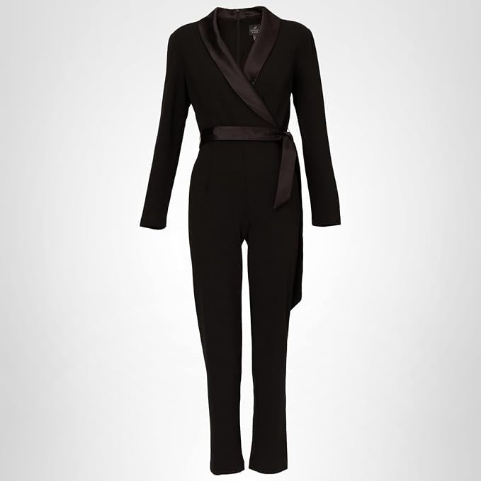 Adrianna Papell Women's Crepe Tuxedo Jumpsuit Black 6 New with Tags!