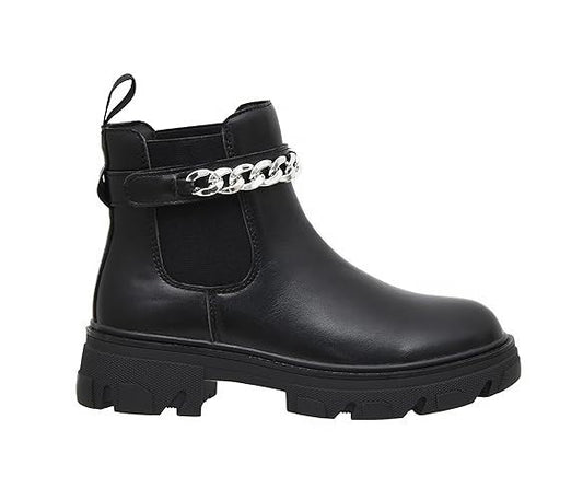 CUSHIONAIRE Women's Clover slip on Chelsea boot-Detachable Chain Black Size 8.5M