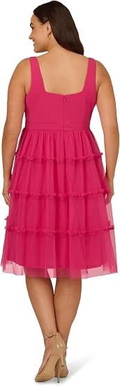 Adrianna Papell Women's Knit & Mesh Midi Dress 22 New with Tags!