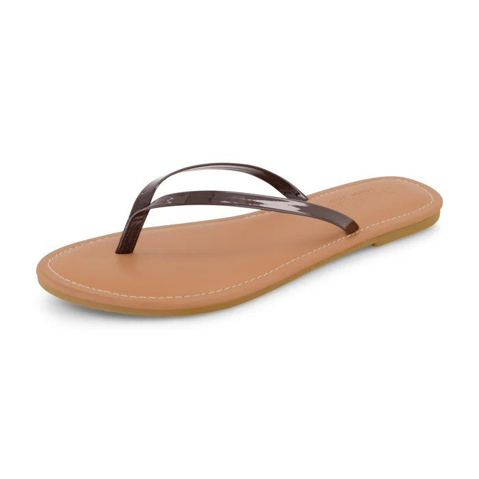 CUSHIONAIRE Cora Thong Sandal Brown Size 7.5M Brand New!
