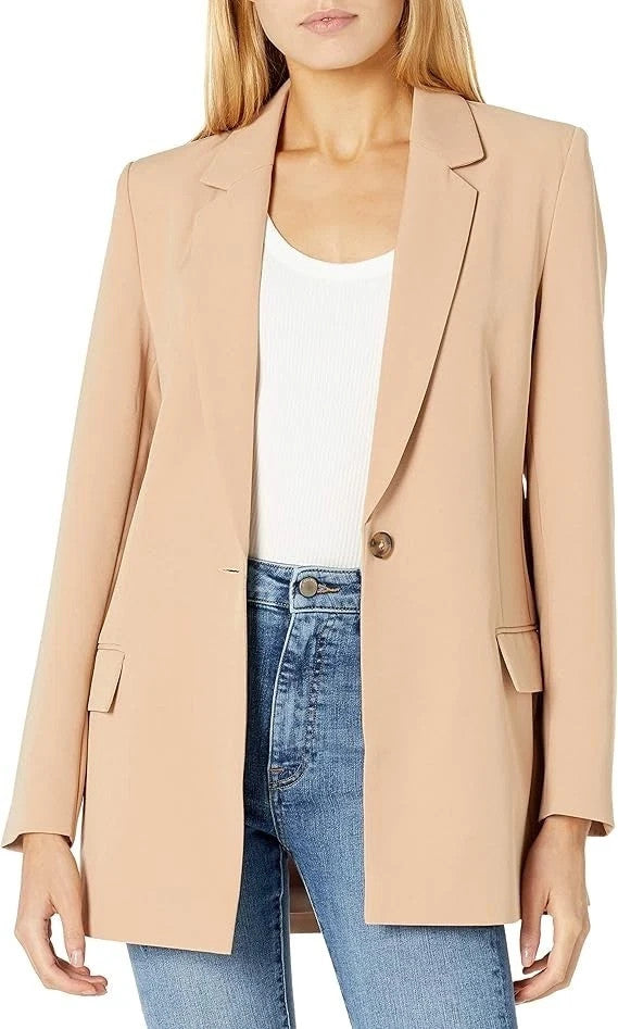 The Drop Women's Blake Long Blazer Praline Size XL Brand New!