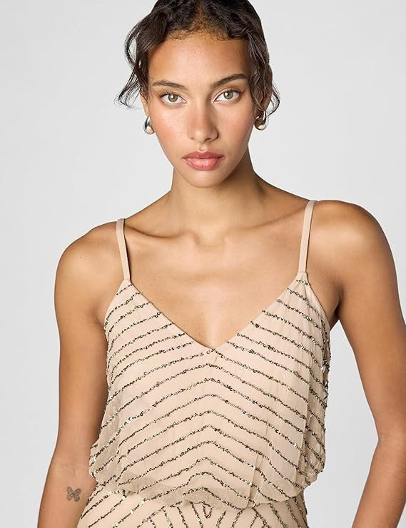 Adrianna Papell Women's Long Beaded Blouson Gown New with Tags!