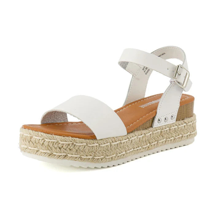 CUSHIONAIRE Melissa Platform Wedge Sandal White Size 8.5M Brand New!