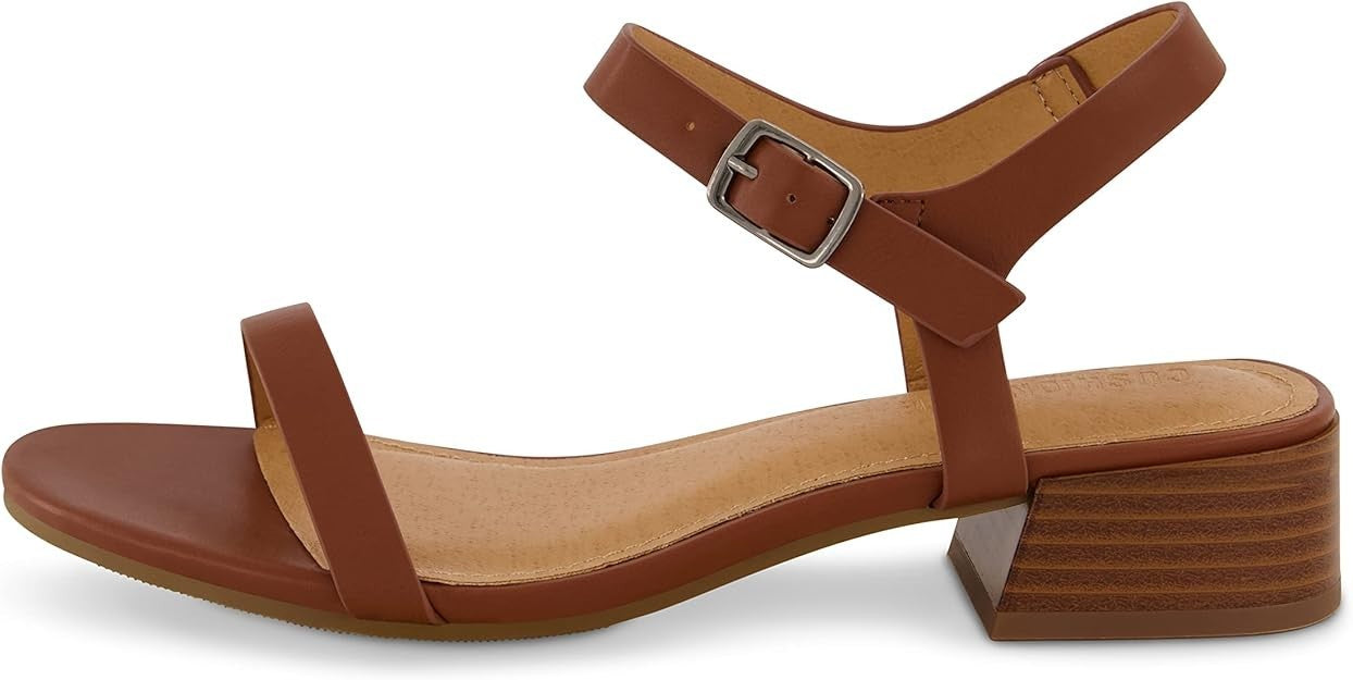 CUSHIONAIRE Women's Fontana one Band Block Heel Sandal +Memory Foam 8.5W NEW!
