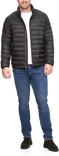Tommy Hilfiger Men's Embroidered Logo Puffer Jacket Size 3X-Tall Brand New!