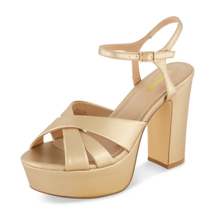 CUSHIONAIRE Women's Foxy Platform Dress Heel Champagne Size 9M Brand New!