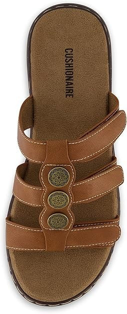 CUSHIONAIRE Women's Bowen Sandal TAN Size 9M Brand New!