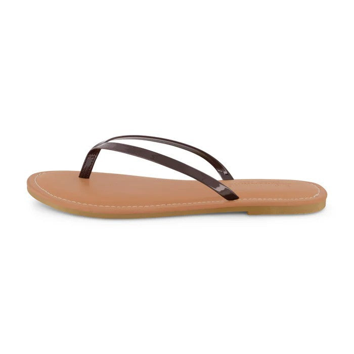 CUSHIONAIRE Cora Thong Sandal Brown Size 7.5M Brand New!