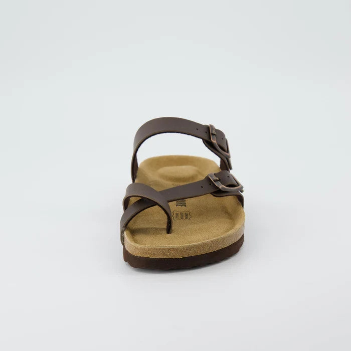 CUSHIONAIRE Luna Cork Footbed Sandal Brown Nappa Suede Size 6.5M Brand New!!