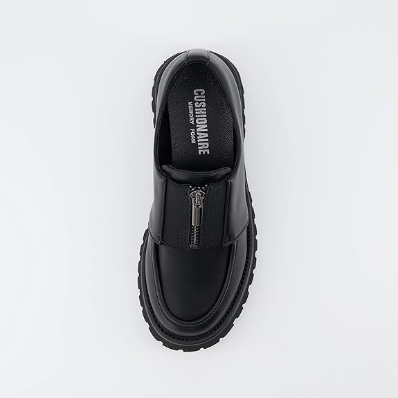 CUSHIONAIRE Women's Dario Zipper Slip on Loafer +Memory Foam Size 8M Brand New!