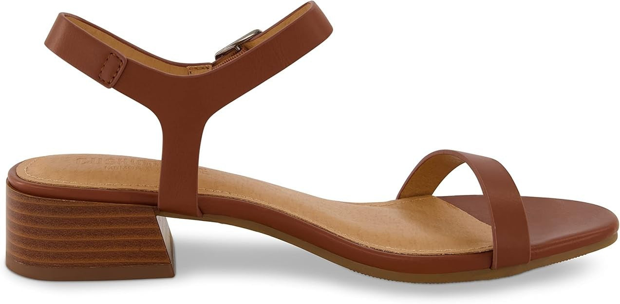 CUSHIONAIRE Women's Fontana one Band Block Heel Sandal +Memory Foam 8.5W NEW!