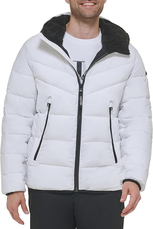 Calvin Klein Men's Hooded & Quilted Packable Jacket Size Large New With Tags!